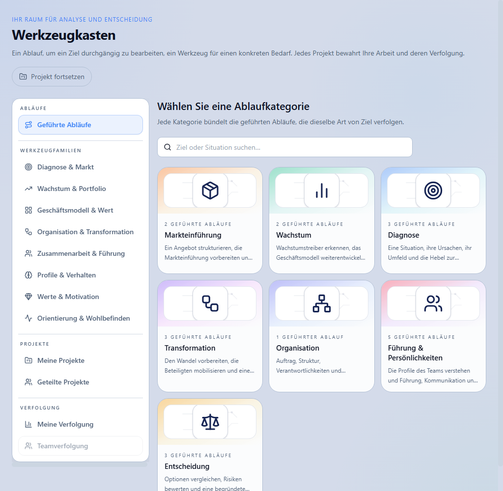 Echter Bildschirm des Optima-Tools-Werkzeugkastens im Design OT White