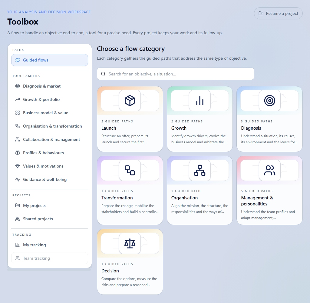Actual Optima-Tools toolbox screen in the OT White theme